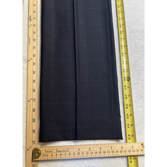 BR Banana Republic Mens 40L 36x31 Slim Navy Blue Plaid Suit Super 150s Italy - Picture 15 of 16